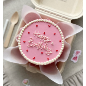 Торт бенто Happy birthday рожевий